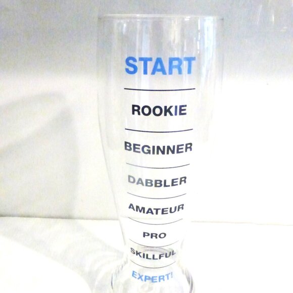 BR2 - 11.5" High ROOKIE BEER GLASS Vintage Bar Novelty Glass DRINKING GAME - Picture 6 of 9